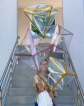 22 inch 4D aluminum film balloon transparent phnom penh square diamond INS wind net red background decoration photo decoration supplies