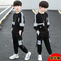 Two pieces of fashionable sleek nightclothes in childrens clothes autumn sports and fall sports in childhood