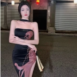 Сексуальное длинное платье, популярно в интернете, длина миди