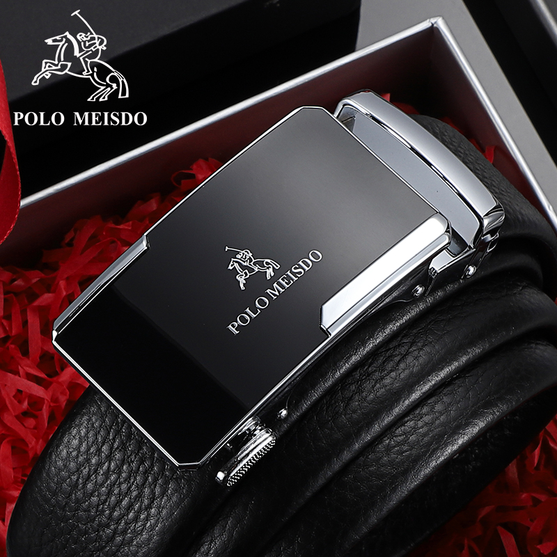 British Ralph Lauren polo belt men's leather automatic buckle belt young high-end brand pure cowhide trousers men's tide