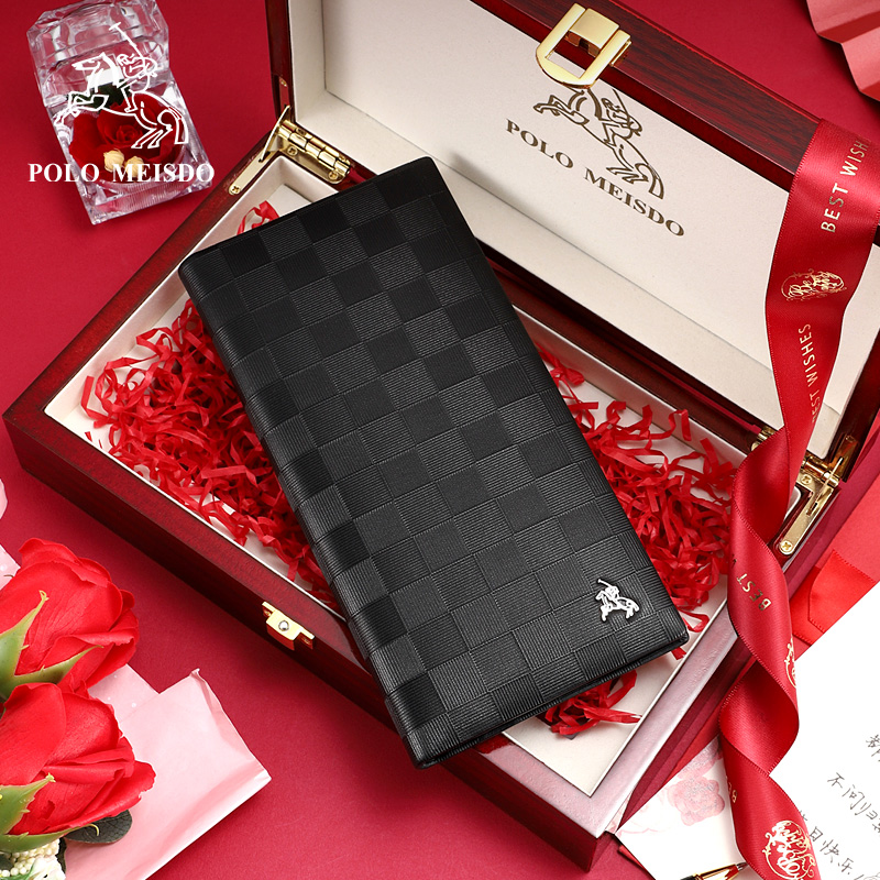 British Paul wallet men's long leather brand-name wallet youth business large-capacity leather wallet 2022 new