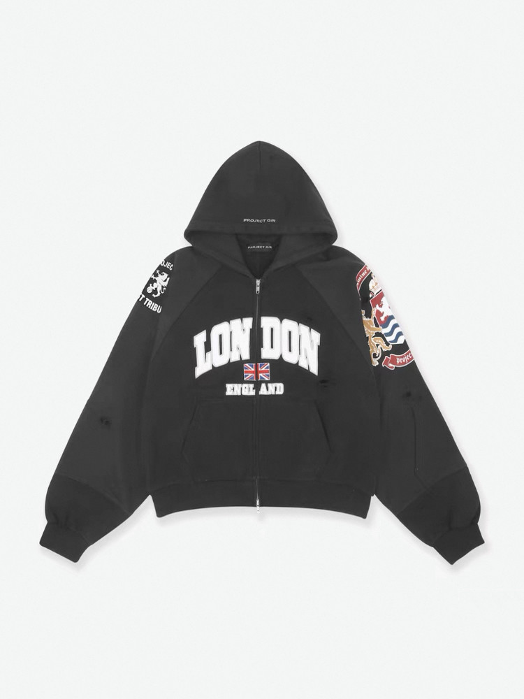 Grailz learl project g/r 25s washed deconstructpatchwork hooded
