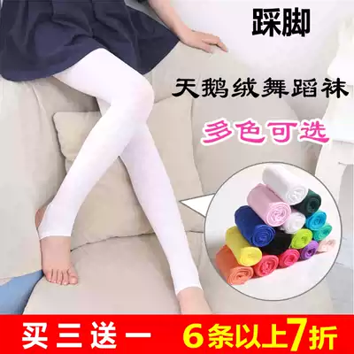 Children's stockings summer thin girls ' tights Step foot jumpsuit inner pants Baby white dance socks practice