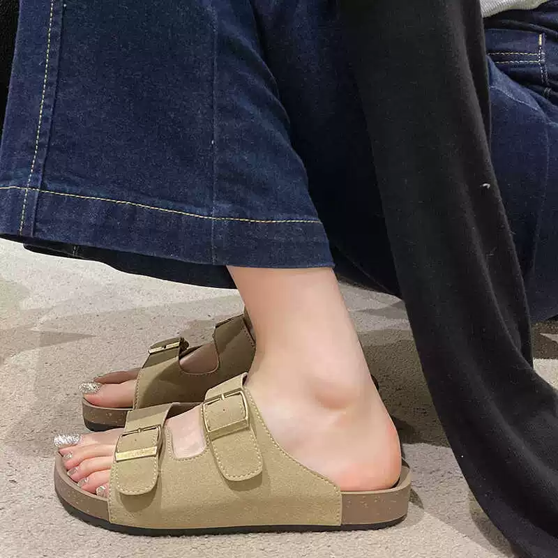 Шлепанцы Birkenstock женские лето верхняя одежда 2026 новый стиль lazy slip-on с мягкой подошвой толстая подошва плоская подошва пляжные sandals большого размера