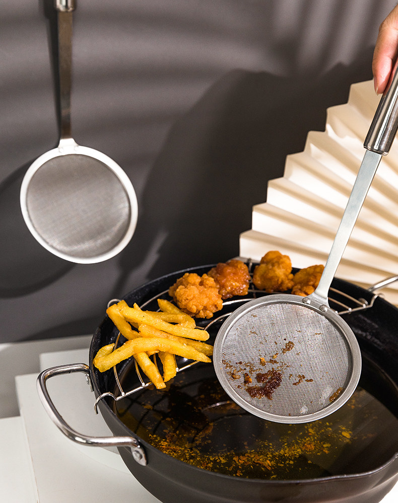 304 Stainless Steel Grease Filter Screen Ultra Fine Oil Filter Oil Spoon Drain Spoons Filter Spoon Juice Baby Covets