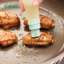Japan silicone oil brush with bottle high temperature barbecue brush Household pancake baking oil brush Glass oil bottle integrated brush