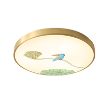 All copper new Chinese bedroom ceiling lamp enamel Zen Chinese style restaurant study balcony aisle led lamps