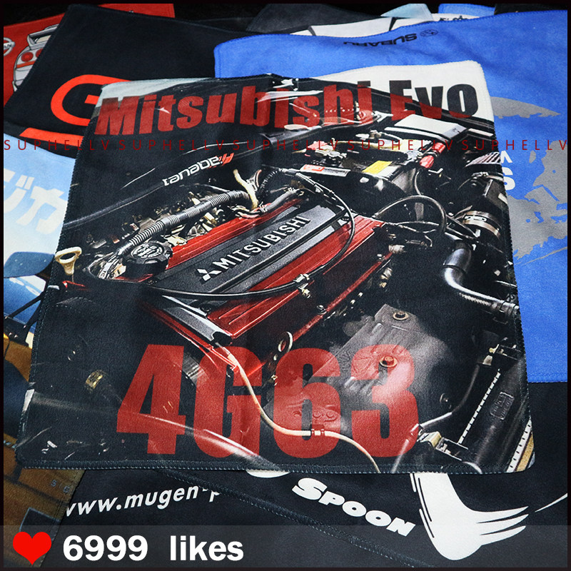 Cola Tide Play Custom Changed Loading Towel Mitsubishi 4G63 Car Wipe Car Small Square Towel EVO Middle Control Decorative Cloth