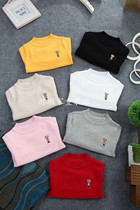 Childrens mid-neck sweater Semi-high neck base shirt Mens and womens childrens knitwear Baby baby cotton sweater 1-12 years old