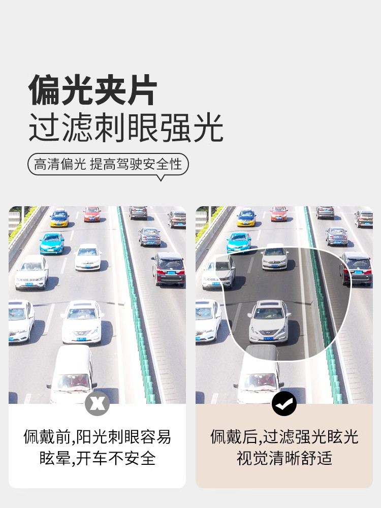 Foldable Clip-On Sunglasses with Large Frame, Flip-Up Clip-On Prescription Polarized Sunglasses for Men, Specifically for Driving