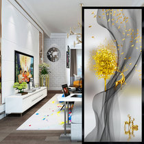 Simple art glass partition transparent screen light luxury custom tempered frosted craft living room background porch double-sided