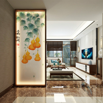 New Chinese style colored tempered art glass partition dining room entrance entrance porch blocking luminous light with screen