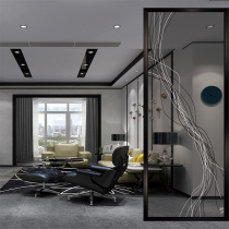 Art glass screen partition living room dining room wet and dry area Modern simple decoration double-sided transparent craft entrance wall