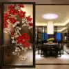 New Chinese carved art glass entrance door Entrance background wall Simple screen partition craft glass opener