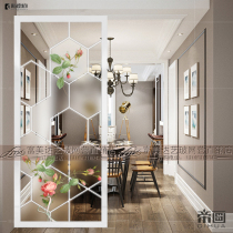 Modern Art Glass Furnishing Living Room Genguan Screen Partition Background Wall Aisle Process Glass Partition Minimalist Jog