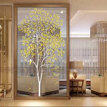 Modern decorative art glass bathroom screen painting Living room walkway Shoe cabinet Frosted partition Translucent entrance custom