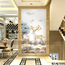 Simple art glass screen Entrance partition wall Frosted translucent modern style living room decoration dining room background wall