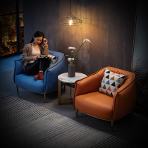 Single Sofa Chair Nordic Light Extravagant Designer Bedroom Modern Brief Genuine Leather Living Room Balcony Tiger Chair Apartments