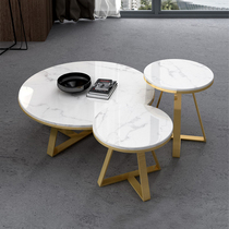 Nordic Marble Tea Table Round Rock Plate Light Lavish Rear Modern Minimalist Living-room Master Creative Tea Table Small Family Style