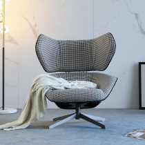 Nordic Single Sofa Chair Can Swivel Thousands Of Birds G Cloth Art Casual Chair Rear Modern Minimalist Aircraft Chair Bedroom Book Room