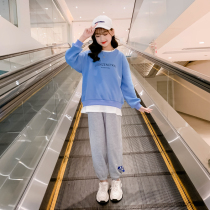 Girls Sports Suit 2022 New Style Cuy kids autumn wear student girl foreign atmosphere children spring and autumn fashion two-piece set