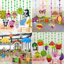 The beginning of the new semester kindergarten ring creation decoration environment classroom corridor animal creative ceiling hanging decoration