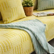 Cotton Hemp Sofa Cushion Four Seasons Universal Non-slip Mat Cover Nordic brief Old coarse cloth Woven Linen Cover Cloth