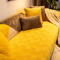 Nordic simple leather sofa cushion autumn and winter 2020 non-slip plush thick seat cushion four seasons universal cover towel