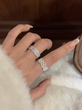 Xiyu zhiying lace pure silver 99 sterling silver ring new chinese style niche cool temperament versatile silver jewelry
