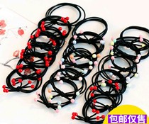Korean version of red bean belt drill tie head rope hair band headband Simple rubber band hair circle Ponytail children adult girl hair ornaments