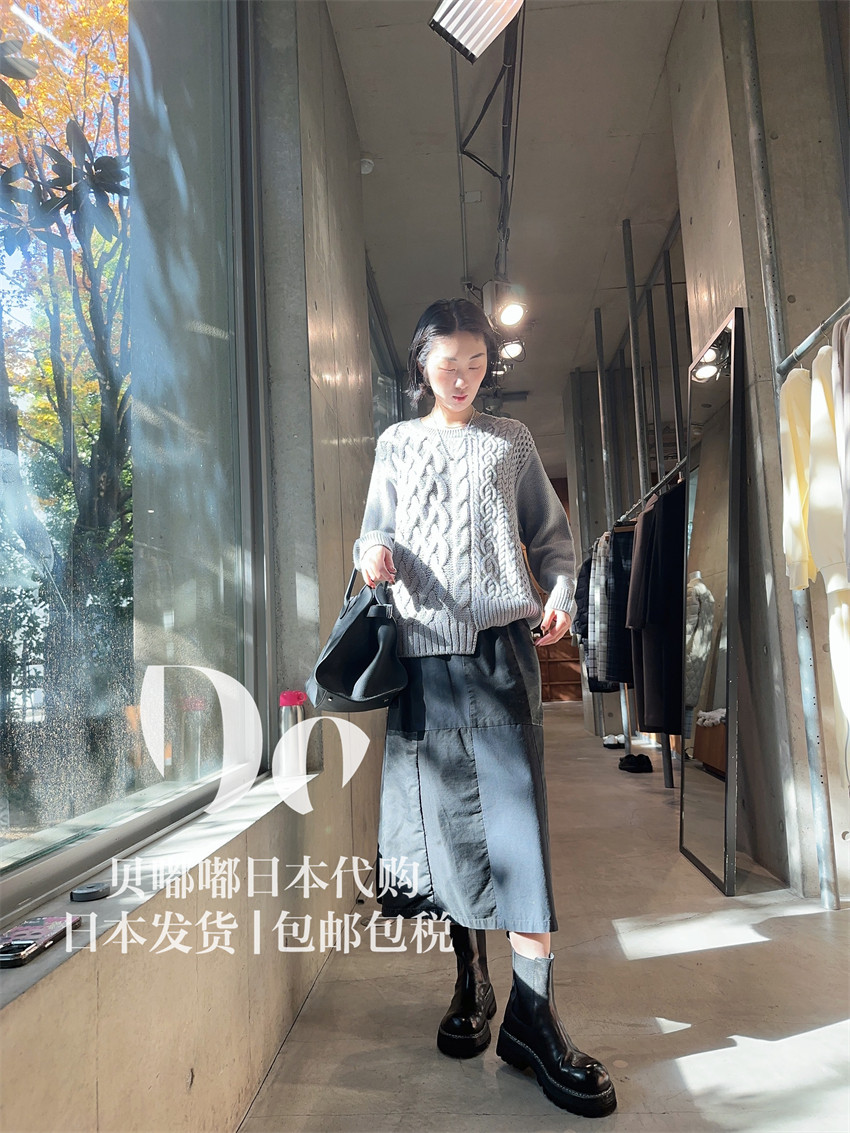 8 fold ~ Beep beep Japan zucca 100% cotton tightness waist zipper splicing half body dress ZU33FG09326 -Taobao