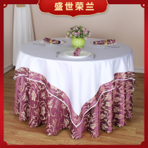 High-end hotel large round tablecloth Restaurant hotel flower round tablecloth custom European rectangular household tablecloth art