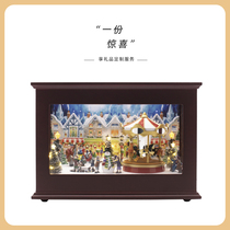 May a gift) Mr Christmas music box heirloom Christmas music box wooden retro birthday