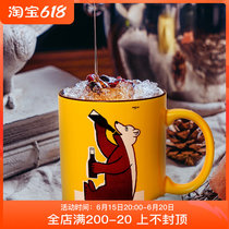 Japan AITO Beauty Thick Burning Cartoon Illustrator Ceramic Mark Cup Breakfast Water Cup Coffee Cup With Handle Gift Box Dress