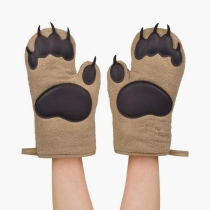 May a gift) American fred Bear Paw microwave oven baking anti-scald kitchen thickened protective gloves