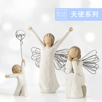  Wish a gift) American willow tree angel figure statue gift box prayer blessing holiday gift