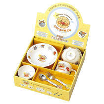 Japanese imported Breadman baby ceramic bowl plate Cup fork spoon children cartoon cutlery set Gift Kit