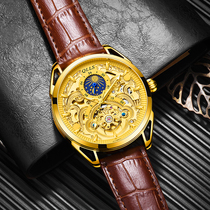 2020 new waterproof watch mens mechanical watch fully automatic hollowed-out large table disc tourbillon trend student mens table