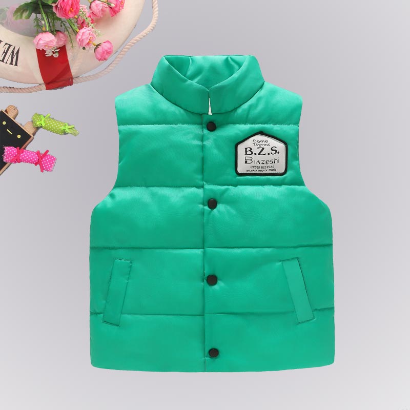 Chống mùa khuyến mãi mùa thu đứng cổ áo trẻ em cotton mùa đông vest trẻ em trong phần lớn cậu bé mỏng bên ngoài mặc vest áo quần trẻ em