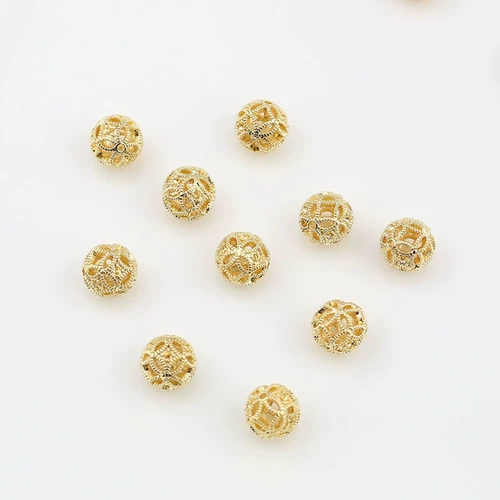 Бусины, украшение-шарик, браслет ручной работы, ожерелье, аксессуар, аксессуары, 18 карат, золотой цвет, 8мм