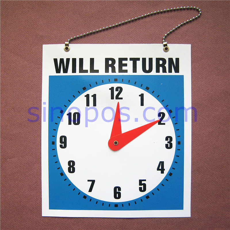 Boutique store business hours to be welcomed with hangtag welcome will return office clock card