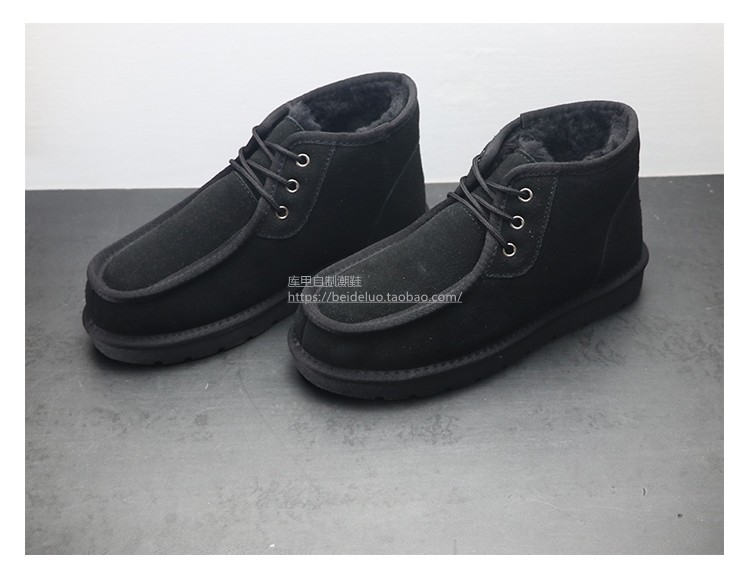 Chất lượng tốt, giày tuyết nhỏ, giày cao gót nam cộng với giày thông thường giày boot nam da bò