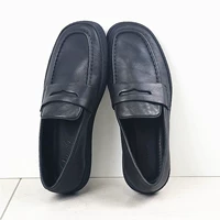 Дышащие мягкие эксклюзивные ретро комфортные черные кожаные лоферы с квадратным носком, бахилы, слипоны, туфли, мягкая подошва