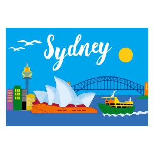 Sydney Opera House Refrigerator Sticker Australian City Landscape Series 2D Soft Wooden Refrigerator Sticker Made in Australia