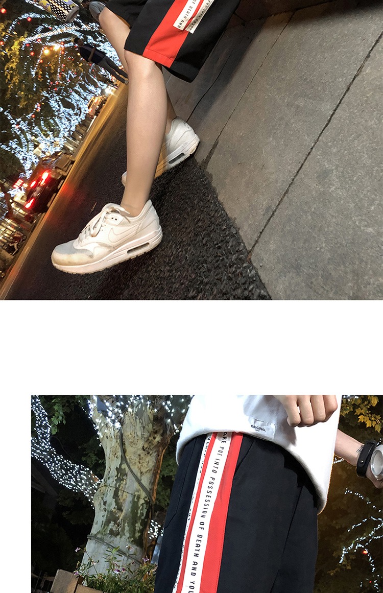 Phong cách Hong Kong hè giản dị quần short bé trai Phiên bản Hàn Quốc của xu hướng nam sinh viên hoang dã Phong cách Harajuku bf lỏng in năm quần quần sọt nam