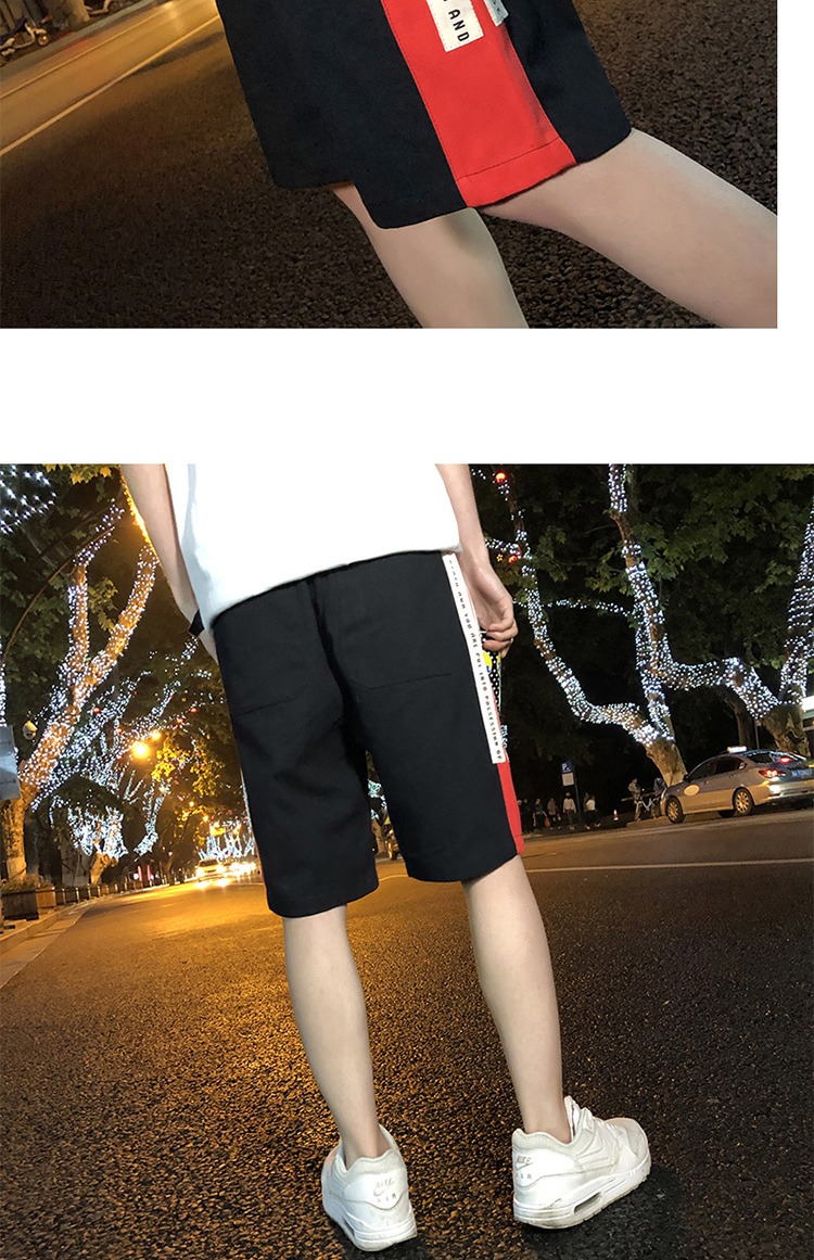 Phong cách Hong Kong hè giản dị quần short bé trai Phiên bản Hàn Quốc của xu hướng nam sinh viên hoang dã Phong cách Harajuku bf lỏng in năm quần quần sọt nam
