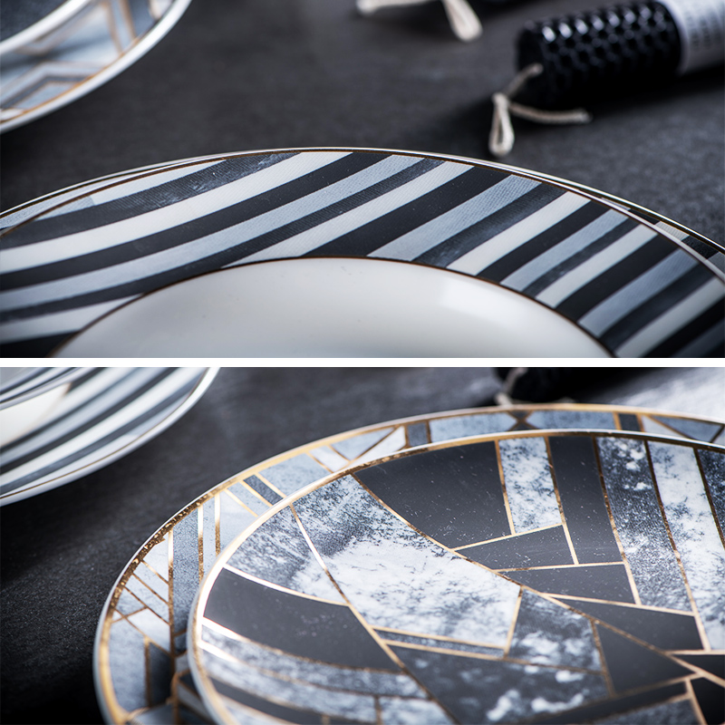 What western food dish dish dish home steamed fish dish western - style food tableware steak dishes creative European ceramic breakfast tray