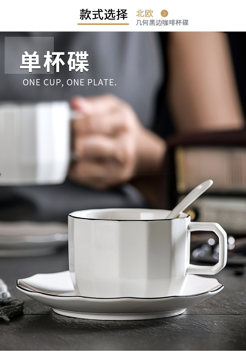 Trà chiều tách cà phê Bộ ly đơn giản với thìa Gia đình cốc cà phê trắng châu Âu đặt gốm nhỏ - Cà phê ly uống cà phê đẹp