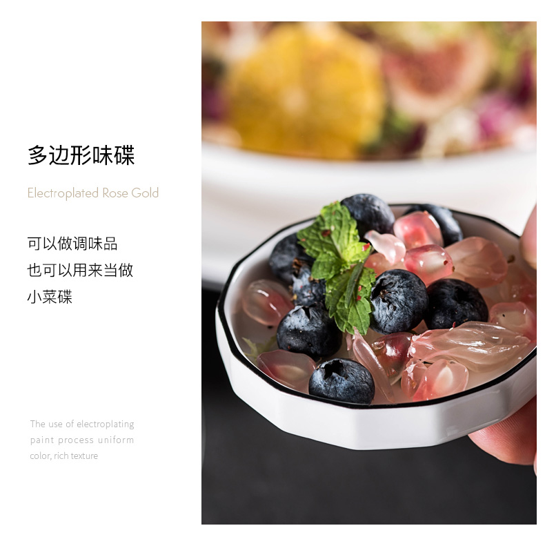 Household ceramics fruity dish of small simple Japanese dish dip seasoning dish of soy sauce dish circular creative hot pot flavor dishes