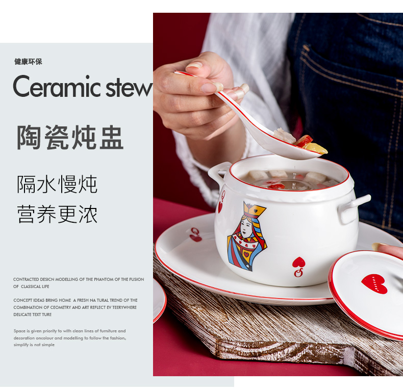 To offer them with cover them waterproof the bird 's nest soup cup small stew stew of household ceramics cup bowl of steaming soup stew water stew pot